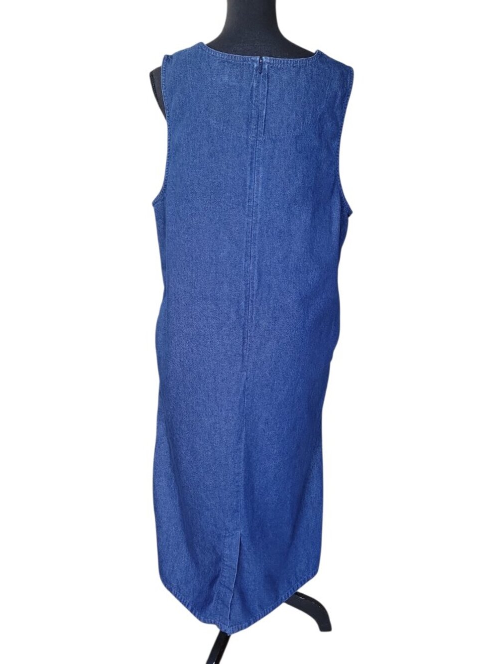 Westbound Blue Denim Embroidered Floral Maxi Dress Women's Size Petite L - Picture 4 of 9